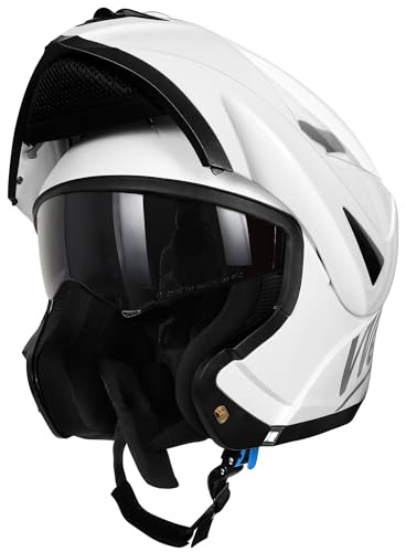 Westt Klapphelm Motorrad ECE 22.06 Zertifiziert – Integralhelm mit Sonnenblende & Visier, Motorradhelm für Damen & Herren, Jethelm mit Kinnschutz, waschbares Innenfutter, für Roller, Scooter & Moped