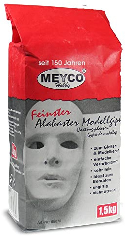 Meyco Feinster Alabaster Modelliergips, 1,5kg, Weiß