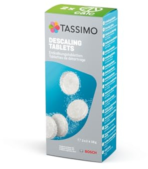 Bosch Entkalkungstabletten TCZ6004, längere Haltbarkeit, entfernt Kalkablagerungen, schützt vor Korrosion, passend für alle Tassimo Kapselmaschinen