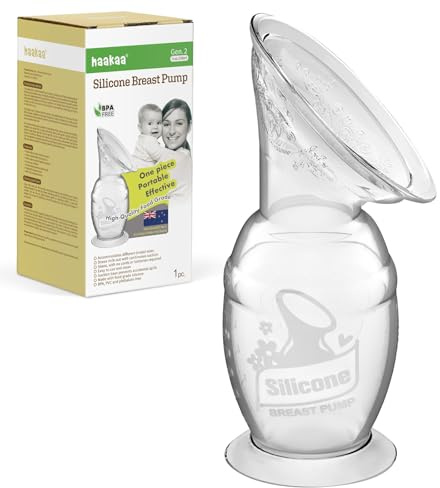 haakaa Handmilchpumpe mit Saugfuß, 150 ml für stillende Mütter zum Sammeln von Muttermilch
