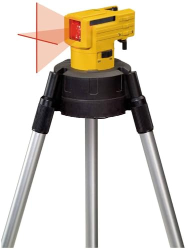 Stabila Messgeräte 16789 Selbstnivellierender Kreuzlinien-Laser LAX 50 inkl. Stativ-Teleskopstangen-Kombination, Gelb