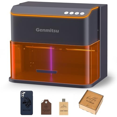 Genmitsu Kintix Galvo Laser Graviermaschine 5000mW, Klasse 1 | Hybrid-Antrieb (Stepper + Galvo), 200x100mm Arbeitsfläche, startklar, kompatibel mit LightBurn & App