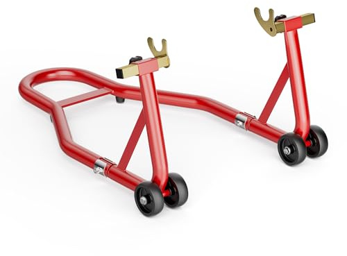 Wiltec Motorradständer hinten für 200-340 mm Reifen, 370 x 325 mm, als Montagehilfe aus Stahl für Hinterrad, Motorradheber bis 450 kg