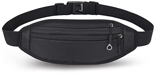 QKUDS Laufgürtel Handy bis 7 Zoll Hüfttasche für Damen Herren Kinder Mädchen Gürteltasche Bauchtasche wasserdichte für Sport Running Joggen Fitnesss Radfahren (Schwarz)