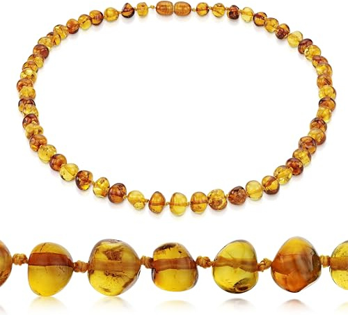 Amberta Natur Bernstein Kette Halskette ECHTE BALTISCHE Bernstein (50 cm)