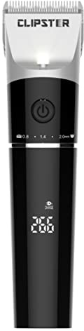 Clipster Akkuschermaschine DeloX, Tierschermaschine, inkl. 4x Aufsteckkamm, schwarz, Detailschur, Li-Ion Akku, Scherbreite 38mm, Laufzeit 300min, mit LED-Licht