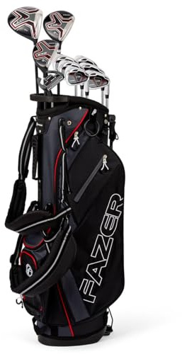 Fazer CTRX Golfschläger-Set mit Standtasche, Driver, Fairway-Holz, Hybrid, Oversize Eisen 6-SW, Mallet Putter - Allwettergriffe, Dual Strap Tragetasche - Golfschläger-Sets für Herren