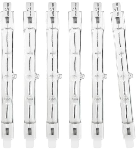 Givurao R7S Halogen Leuchtmittel 118mm 150W, 6er Pack Halogenstab R7S 230V Dimmbar 2700K Warmweiß Halogenstablampe für Arbeitsleuchten Sicherheitsleuchten Landschaftsleuchten Stehleuchten