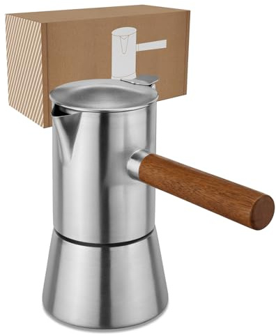 LAMBDA COFFEE® Espressokocher Induktion geeignet 300ml Edelstahl 5-6 Tassen I Outdoor Mokkakanne | Espresso Maker Kaffeebereiter