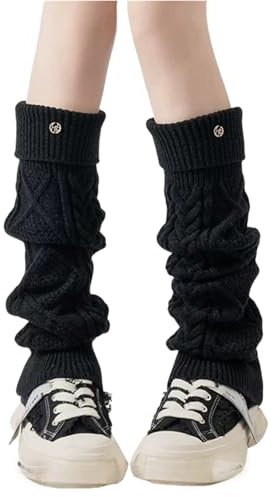 Andiwa Stulpen für Damen Mädchen aus Wolle Beinstulpen Gestrickte Beinlinge Leg Warmers Beinwärmer Flexibel Warme Kniewärmer Stiefelstulpen Langer Stulpensocken Beinwärmer