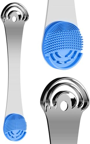 Zungenschaber, Professionell Luxus Zungenreiniger Zungenschaber aus Edelstahl gegen Mundgeruch Metall Tongue Scraper