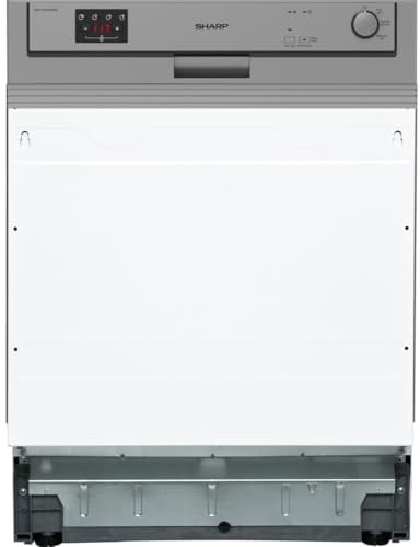 Sharp QW-HX12S47ES-DE Geschirrspüler Teilintegriert / 60 cm / E / 13 Maßgedecke / 3 Programme mit 50 min. Kurzprogramm / Edelstahl