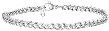 PROSTEEL armkette herren Edelstahl 21cm/8,3 in. Panzerkette Armband 3,5mm breit kubanische Gliederarmband Hip Hop Bracelet Modeschmuck Accessoire für Männer Frauen