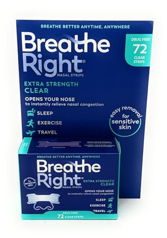 Breathe Right Nasal Strips - Extra Strength - CLEAR - 72 Clear Strips