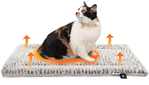 Mora Pets Wärmedecke für Katze Selbstheizende Katzendecke Selbstwärmend Decke Heizdecke für Katzen und Hunde Ohne Strom, Katzendecke Flauschig & Weich, Wendbar - Doppelter Komfort, 70 x 46 cm