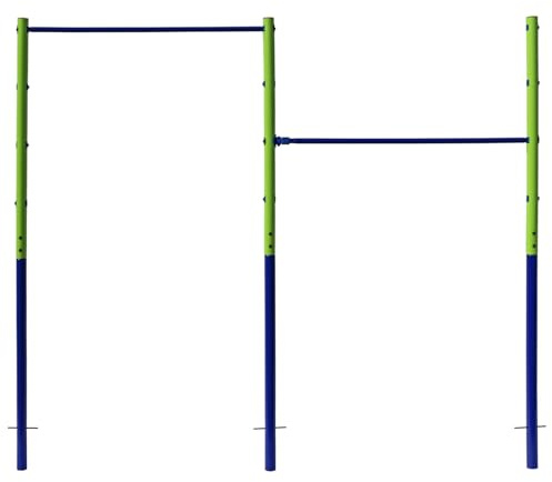 B Best Sporting Turnreck Outdoor I doppelte Reckstange Garten höhenverstellbar I Turnstange Kinder & Erwachsene I 241 cm Breite & 201 cm Höhe I Reckstange Garten freistehend
