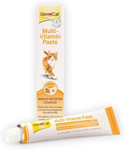 GimCat Multi-Vitamin Paste - Gesunder Katzensnack aktiviert Abwehrkräfte und stärkt das Immunsystem - 1 Tube (1 x 50 g)