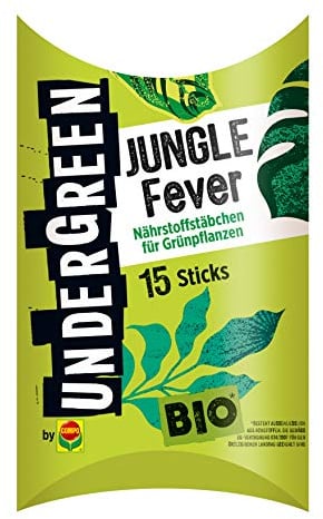 Undergreen by COMPO Jungle Fever, Dünger, Nährstoffstäbchen für Grünpflanzen, Bio-Düngestäbchen, 15 Stück, Nicht Zutreffend