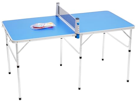 Mini Tischtennisplatte Set, Faltbare Tischtennistisch Indoor mit Netz, 2 Schläger und 3 Bällen - Durable Stable - Indoor/Outdoor Spiel für Zuhause & Unterwegs (152x76x76cm)