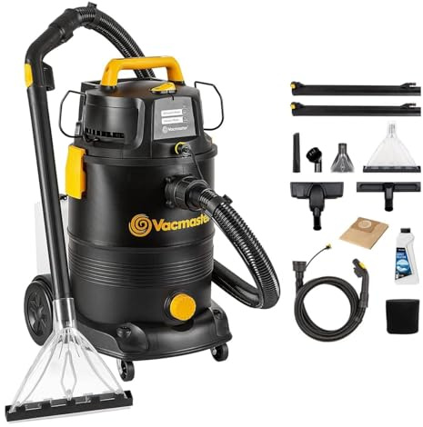 Vacmaster 3-in-1 Waschsauger 1300W 30L Doppeltank für Hartboden & Teppich | Nass Trockensauger mit Dual-Tank-Design Bodenreiniger Für Hartböden Teppiche,Teppich-Reinigungsmaschine VK1330PWR