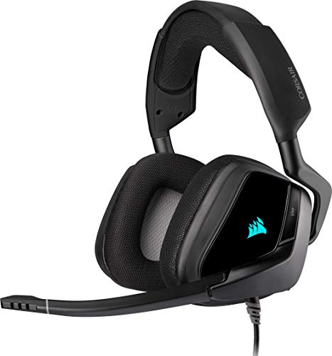 Corsair Void Elite RGB USB Gaming-Headset (7.1-Surround-Sound, Omnidirektionales Mikrofon, Mikrofaser und Memory-Schaumstoff Ohrpolster, für PC, Xbox, PS4, Switch und Mobilgeräte) Schwarz