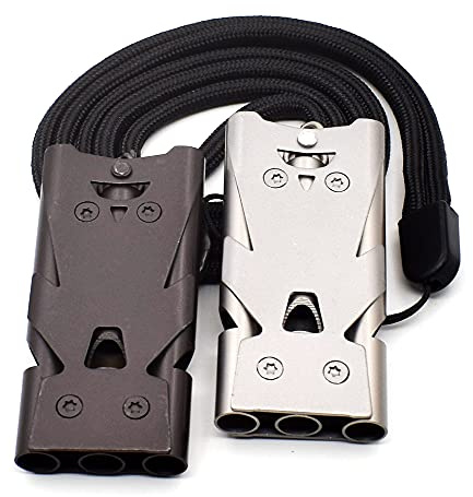makstore 2 Stücke Trillerpfeife Sportpfeife Schiedsrichterpfeife Laut mit Halsband für Trainer, Fußballspiel, Notfall