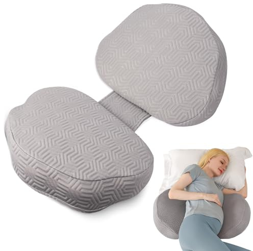 Chilling Home Schwangerschaftskissen zum Schlafen, Memory Foam Schwangerschaftskissen für Bauch, Rücken, Verstellbares und Tragbares Körperkissen für Seitenschläfer (Luftschichtbezug)