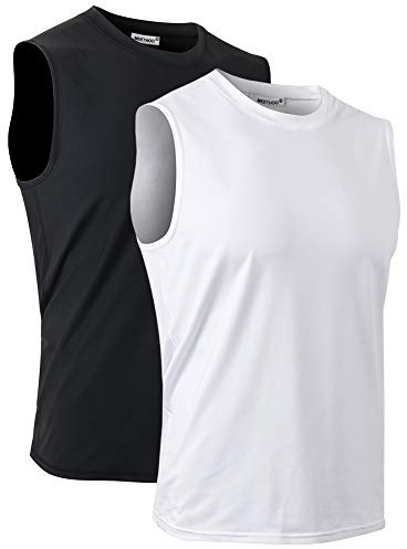 MeetHoo Herren Tank Top, Muskelshirts Tankshirt Ärmellose Shirt Achselshirt Schnelltrocknendes Unterhemd Gym Running für Männer