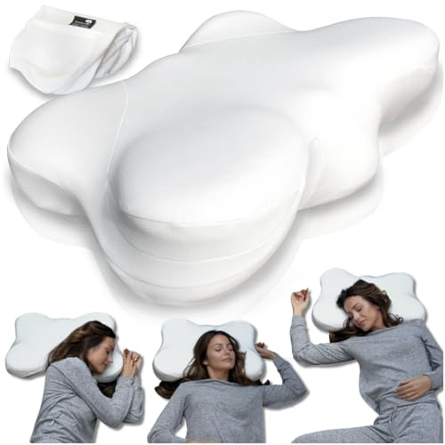 Shokunin. Orthopädisches Nackenstützkissen mit 2 Bezügen, Seitenschläferkissen, Nackenkissen, Ergonomisches Kissen aus Memory Foam, Anti Schnarch Kopfkissen bei Nackenschmerzen u. Migräne, 60x40