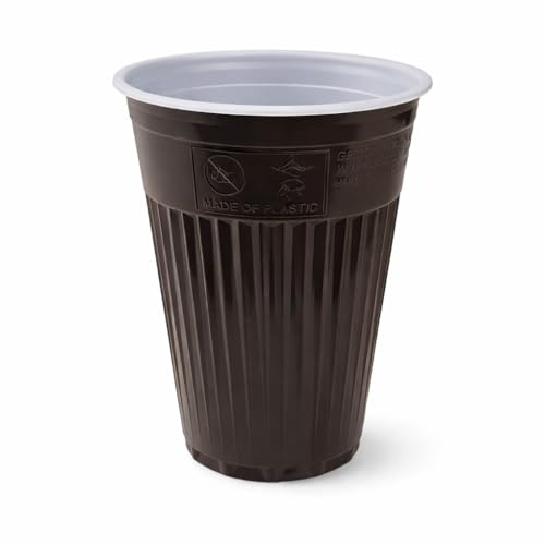 JG-Verpackungen 1000 Automatenbecher Thermobecher 0,18l 180ml braun-weiß Plastikbecher