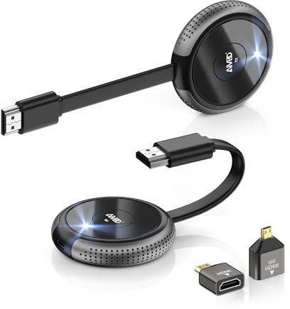 Wireless HDMI Transmitter and Receiver 4K/5.8G, HDMI Funkübertragung | Kabellos Sender und Empfänger 165FT/50M von Laptop/TV Box/Kamera/USBC/PC/PS5 auf Fernsehen/Monitor/Beamer