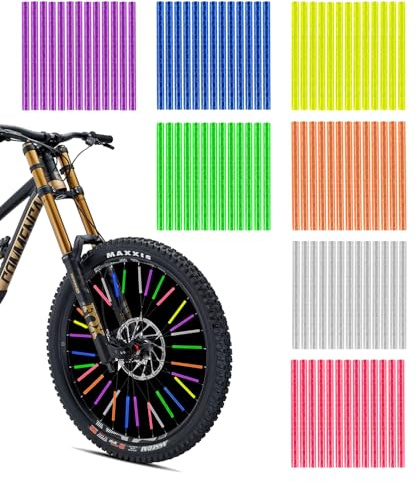 SUCCEFORT 84 Stück Bunte Speichenreflektoren Fahrrad Set, 360°Sichtbarkeit Reflektoren, 7 Farben Speichenreflektoren Fahrrad, Einfache Montage und Demontage für Speichenfahrrad