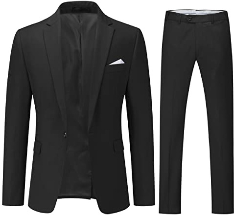 YOUTHUP Anzug Herren 2 Teilig Slim Fit Herrenanzug für Business Hochzeit | Sakko Hose, Einreiher, Revers, Einfarbig, Mittelschlitz, Farbig, Modern, Elegant, Smoking