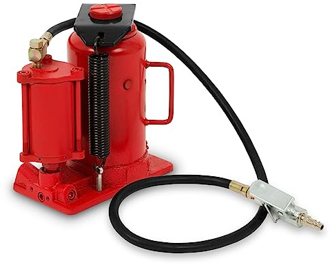 EBERTH Stempelwagenheber mit 20T Hubkapazität, Wagenheber, Hydraulisch, min. Höhe 265 mm, max. Höhe 510 mm, manueller oder pneumatischer Betrieb möglich, Pumphebel inklusive, 1/4 Druckluftanschluss