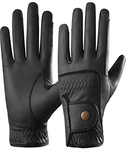 AFE Kids Genuine Leather Horse Riding Gloves Childrens Dublin Track Gloves Leather Equestrian