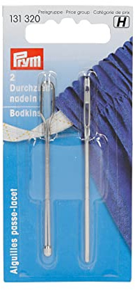 Prym 131320 Durchziehnadeln ST silberfarbig, 2 Formen, 2 Stück, VE 5