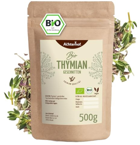 Thymian geschnitten Bio 500g | fein geschnittener Thymian in Bio-Qualität | für die mediterrane Küche | kräftig herzhaftes, feines Aroma | Achterhof