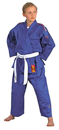 Judoanzug Yamanashi mit Schulterstreifen, in blau oder weiß (blau, 180)