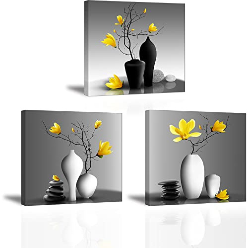 Piy Painting Kunstdruck auf Leinwand Schöne Orchideen Wandbilder Orchideen Bedeuten Eleganz 3 Teilig Florales Bild auf Leinwand Wohnkultur Wandkunst Malerei für Schlafimmer Küche 30x30cm