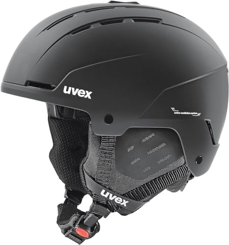 uvex Stance - robuster Skihelm für Damen und Herren - individuelle Größenanpassung - optimierte Belüftung - Black matt - 58-62 cm