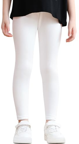 Charmi Mädchen Leggings Kinder Hosen Gymnastikhose Baumwolle Weiß 116-122 (Herstellergröße 120)