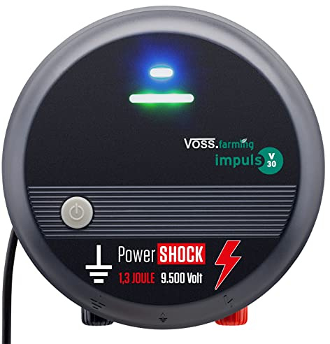 VOSS.farming 230V Weidezaungerät Impuls V30, 9.500V schlagstarkes Elektrozaungerät für Weidezäune
