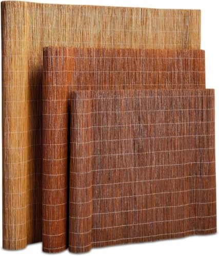 rg-vertrieb Weidenmatte 80 x 500cm Natürlicher Sichtschutz für Balkon & Garten Sichtschutzmatte 80cm Höhe, Weidezaun Rollzaun 5m Länge, Windschutz Natur Sichtschutzrohrmatte Balkonverkleidung