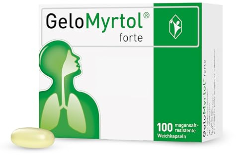GeloMyrtol forte: Pflanzlicher Schleimlöser für akute und chronische Infektionen der oberen und unteren Atemwege mit Husten, Schnupfen und Druckkopfschmerz - ab 6 Jahren, 100 Kapseln