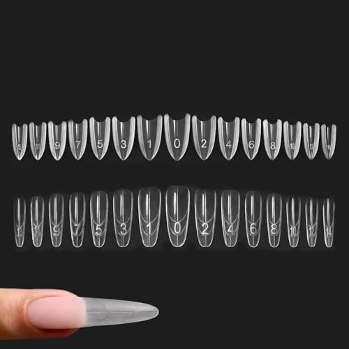 240 Stück Duals Nail Forms Set - Sandwich Duals Nagelform, Transparente Gel Nagel Tipps, Ovale Sandwich Nagel Erweiterungen Duale Formen, Gel Formen Nagelform Set Für Maniküre Kosmetikstudios