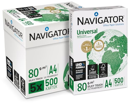 Navigator Universal Kopierpapier 80g/m² A4, weiß, Karton zu 2.500 Blatt (5x500 Blatt)