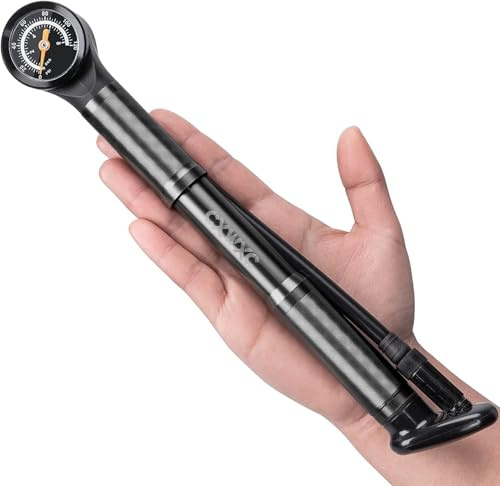 CXWXC Fahrradpumpe 120 PSI Mini Fahrradpumpe mit Manometer,Rahmenpumpen für Presta und Schrader Ventile