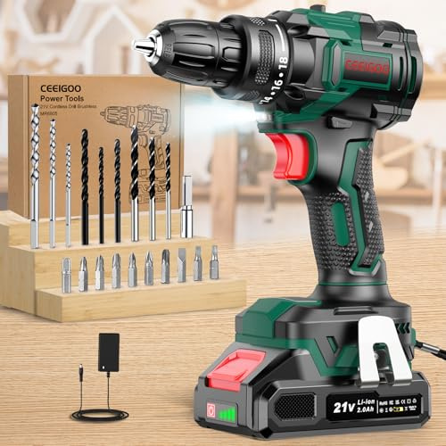 CEEIGOO Bürstenloser Bohrer 18+1 (Brushless-One Battery-EU)