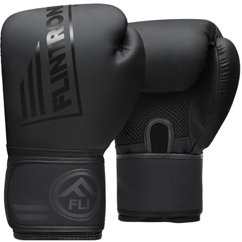 Flintronic Boxhandschuhe, 12OZ Kickboxhandschuhe, Boxing Gloves, Thai Boxhandschuhe Damen und Herren für Muay Thai, MMA, Kampfsport, Kickboxen, Sparring