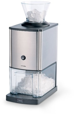 Trebs 21114 - Crushed Ice Maker - Eiscrusher - Ice Crusher - Crushed Ice Maschine - Eiswürfelmaschine Crushed Ice - 1 kg Eis pro Minute, Kapazität 3 Liter, Softdrinks, Limonaden, Cocktails, Silber